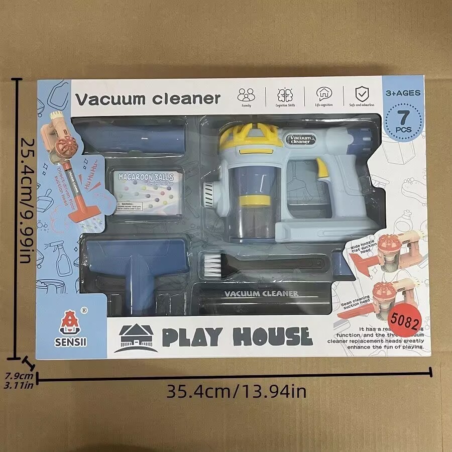 Fun Childrens Simulation Electric Vacuum Cleaner Toy Baby Pretend Play Cleaning Tool Set Sweeping Toy 250829