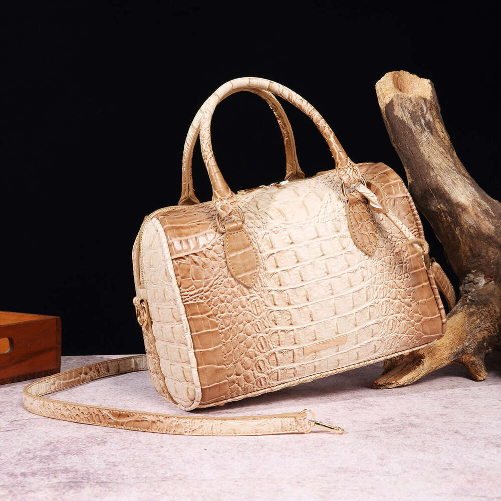 New European and American Cross-Border Handheld Underarm Crossbody Travel Vintage Women's Bag Brahmin Crocodile Pattern