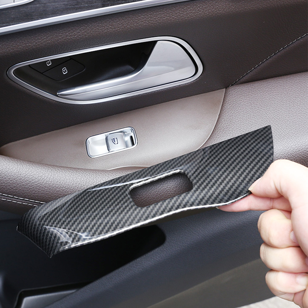 Car Door Window Control Panel Carbon Fiber Cover Molding Door Lock Glass Lift Switch Frame for Mercedes Benz GLS X167 GLE W167 GLE Coupe C167 450 350 