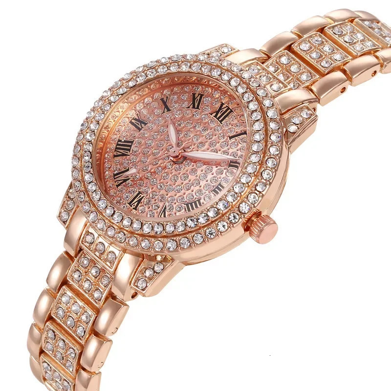Shiny Diamond Watch for Women Elegant Quartz Steel Bracelet Watches Zircon Crystal Fashion Wristwatch Clock 251010