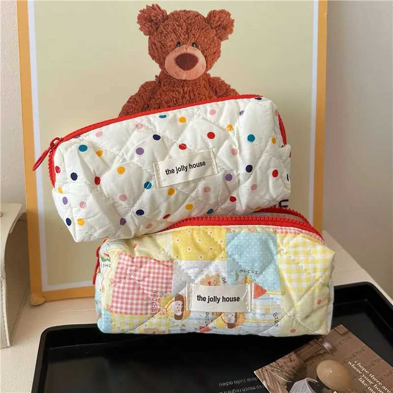 Large Capacity Soft Portable Travel Ladies Storage Bag Sweet Cute Polka Dot Wens Cosmetic Bags Fi Square Fem Cluh D251011