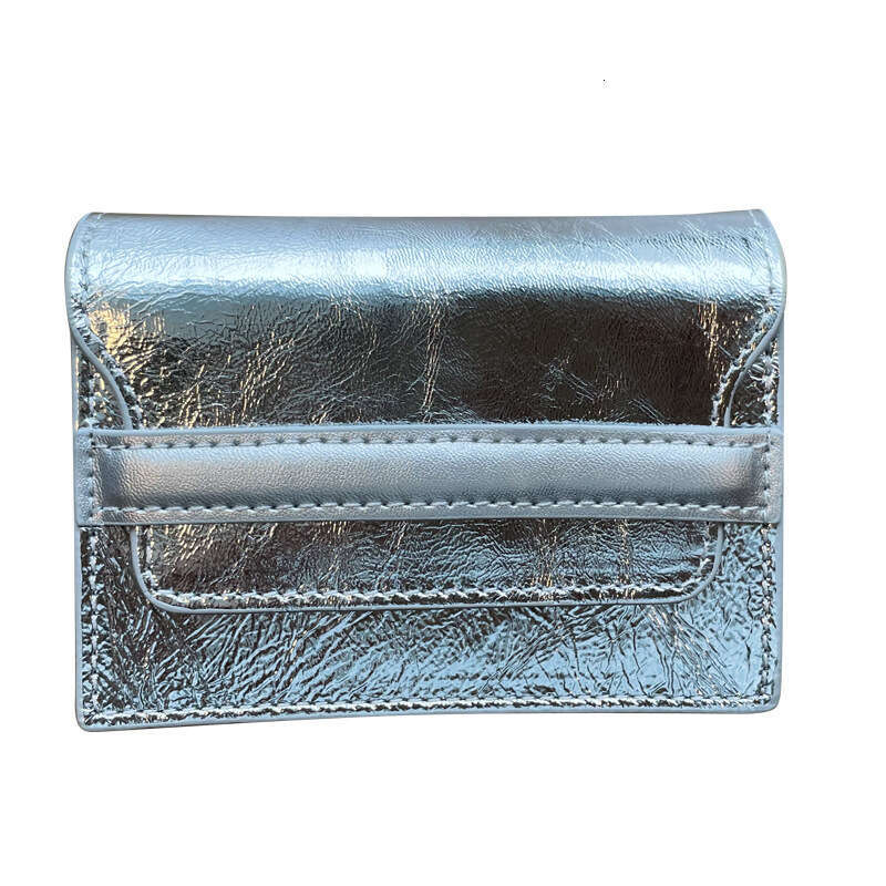 Genuine Leather Women's First Layer Cowhide Large Capacity Multi-Card Slot Silver Ins Case New Fashion Simple Card Holder