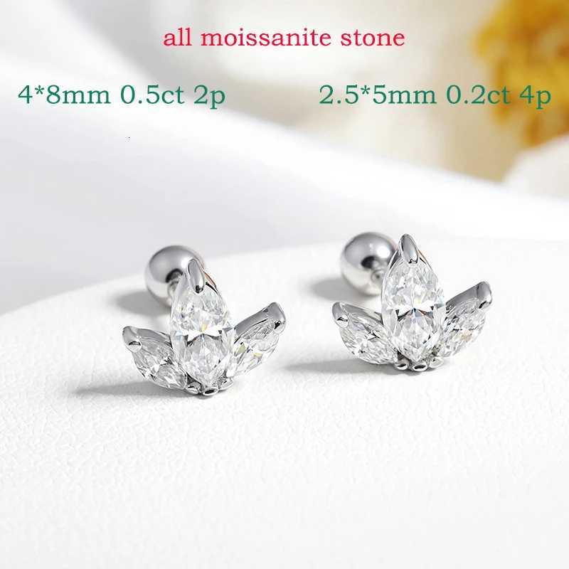 Smyoue Marquise Cut 3 Gems All Moissanite Stud Earrings for Wen Sparkling Jewelry Lab Diamond Pure 925 Sterling Silver Earring X251011