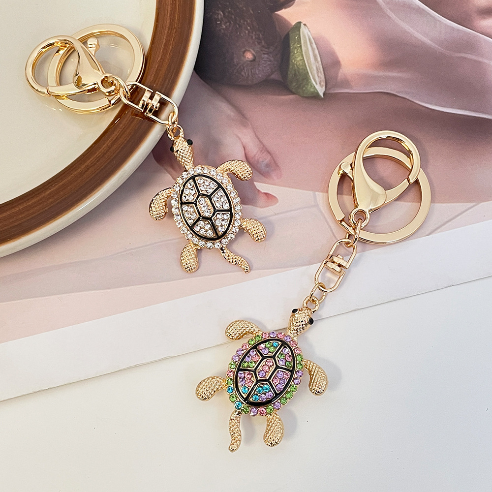 keychain designer creative cute little diamond car keychain ocean series turtle bag pendant small gift keychain wallet designer