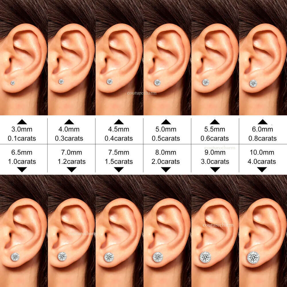 High-end earrings Fine Jewelry Screw Back Women Gold Plated Sterg Sier Iced Out VVS Moissanite Dia Halo Stud Earrings For Men