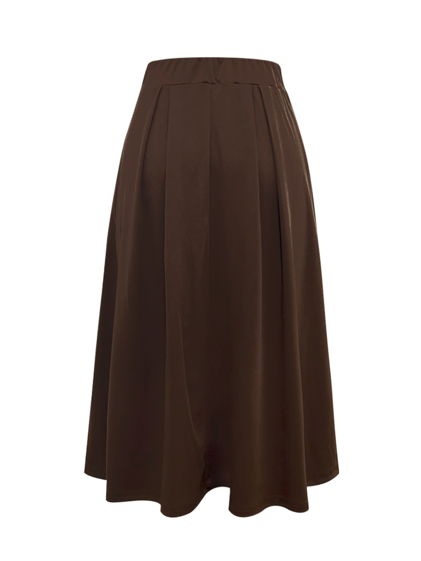 Women's Autumn Winter Casual Midi Skirt - French Elegant Office - Wear Solid Color Skirt-CF55146