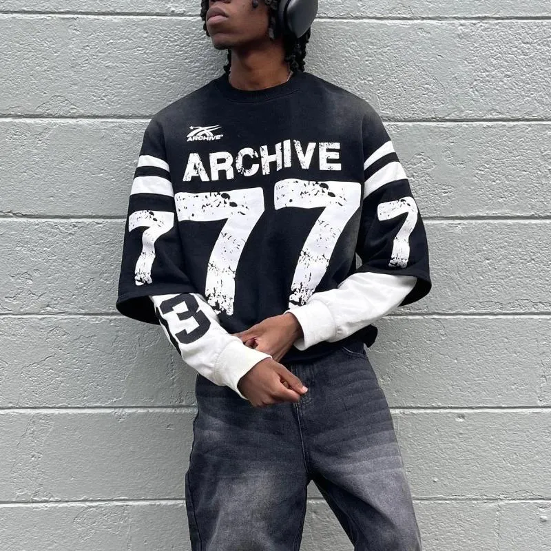 Designer Men's Hoodies Men Women Retro Harajuku Punk Casual Loose Long Sleeves Splicing Sweatshirt pullover Street Hip Hop designer t shirt Print