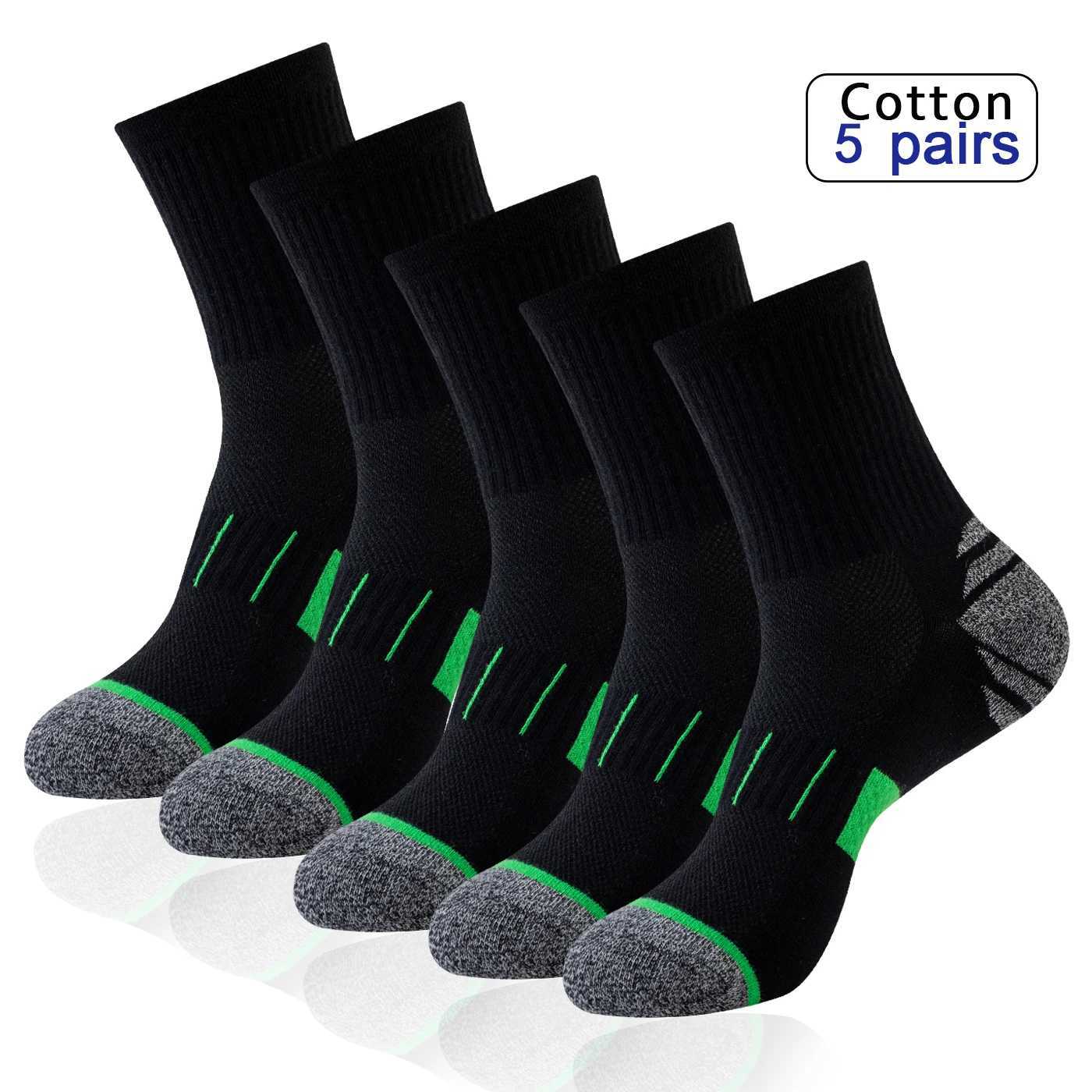 5 Pairs Mens Socks Hiking Black Sports Basketball Socks Casual Soft Running Summer Absorb Sweat Breathable Male Sokken GiftsW251011