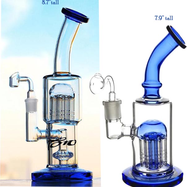 8.6inchs Thick glass Water Bongs Arm Tree Perc bubbler Hookahs Bong Smoking Glass Water pipes Dab Rigs