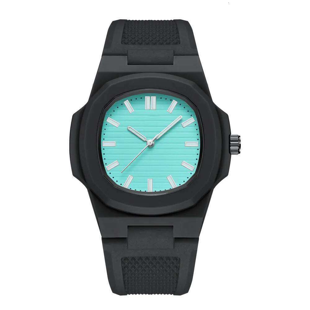 Square Stripe Colorful Silicone Men's Watch Brand Waterproof Quartz Sports Couple Watch Lover Gift