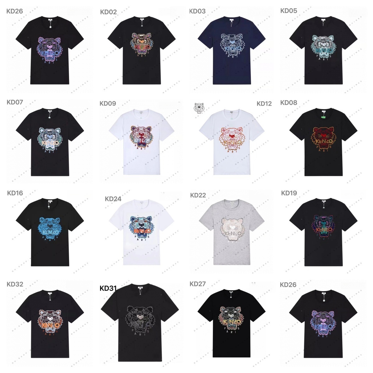 Designer Kenzoshirtly Shirt Mens Kenzoshirtly Shirt High Quality Tshirt Embroidery Tiger Head Tee Women Letter Cotton Casual Loose Hip Hop Street Kenzoly Shirt 7M