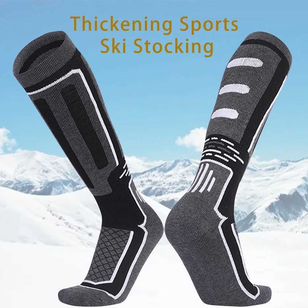 1 Pair Cotton Womens Winter Ski Sock Knee High Sporty Thermal Long Stockings Cycling Running Skiing Snowboarding ClimbingW251011