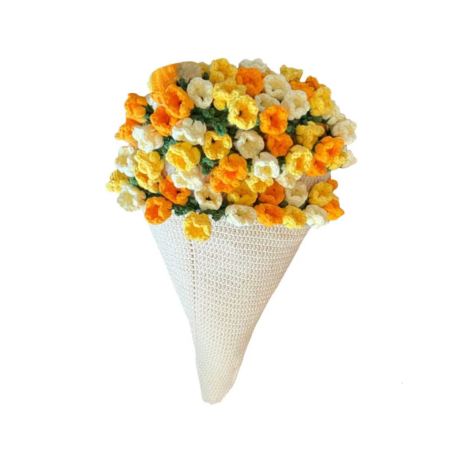 Diy Crochet Bouquet Of Flowers HandWoven Flower Bouquet Blanket UltraSoft Breathable Romantic Knitted Flowers Throw Blankets C251011