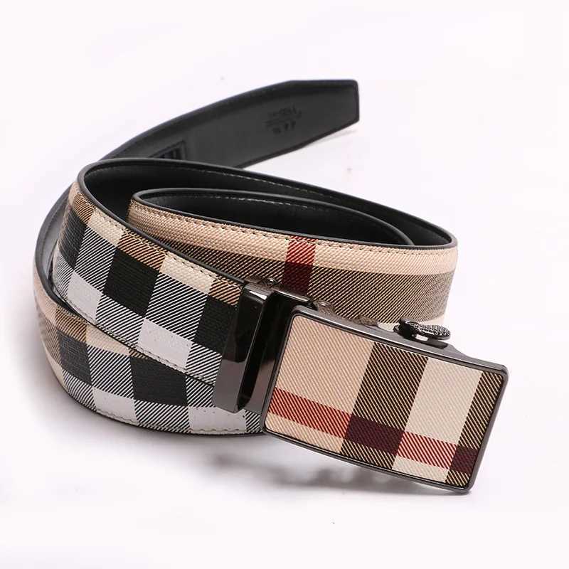 2024 New Wide 34mm Mens Stripe Leather Belt Fashion Mens Belt for Men Automatic Buckle Belt Male Business Leisure Belts Z251011