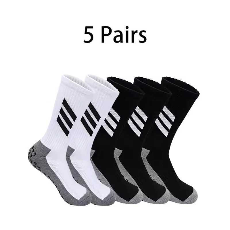 5 Pairs Antislip Football Socks Men Woman Nonslip Soccer Basketball Tennis Sports Socks Grip Cycling Riding Yoga SocksW251011