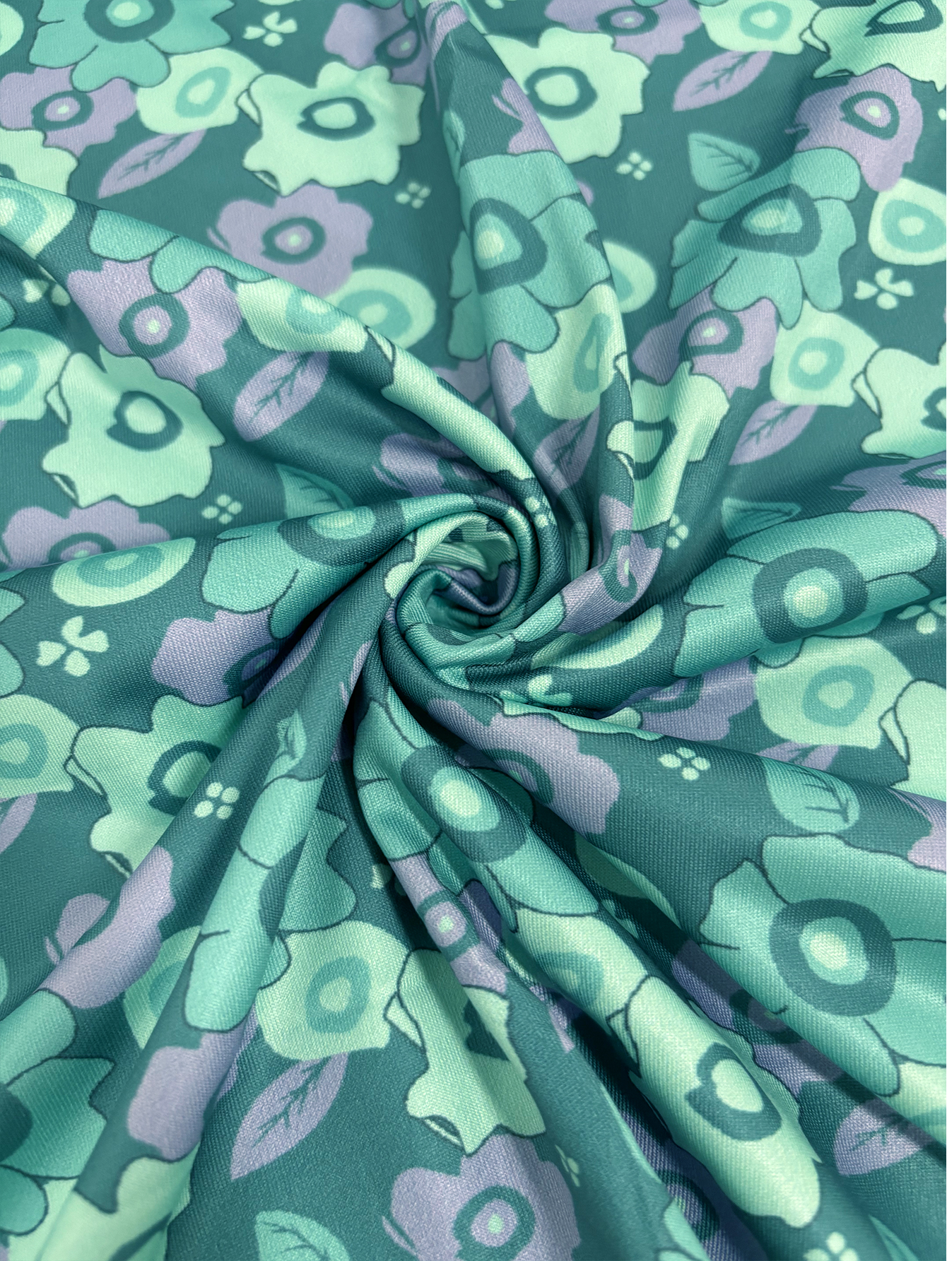 Women's Autumn Winter New Floral Printed Maxi Dress - Elegant Versatile Office - Wear Dark Cyan Dress-CF41088