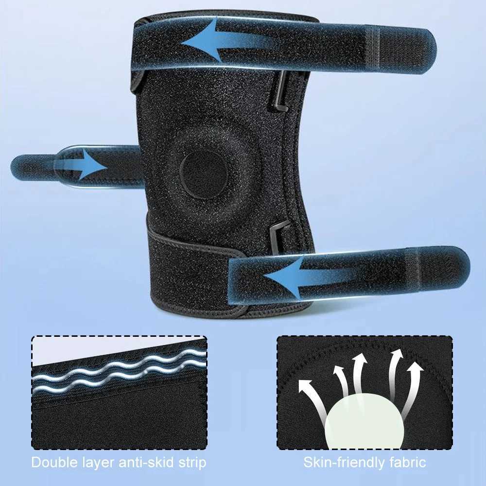 1pc Plus Size Knee Brace for Men Women Patella Gel Pads Side Stabilizers for ACL Meniscus Tear ArthritisInjury Recovery C251011