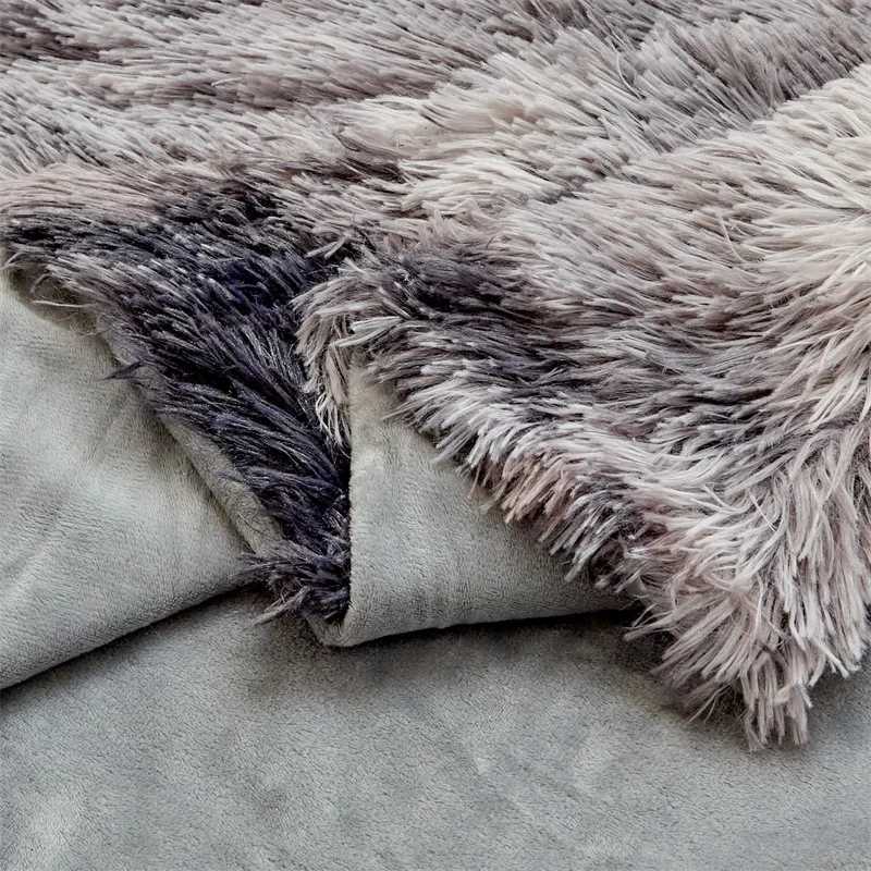 2025 hotselling solid color printing and dyeing mink fleece blanket plush tiedye flannel doublelayer thickened blanket C251011