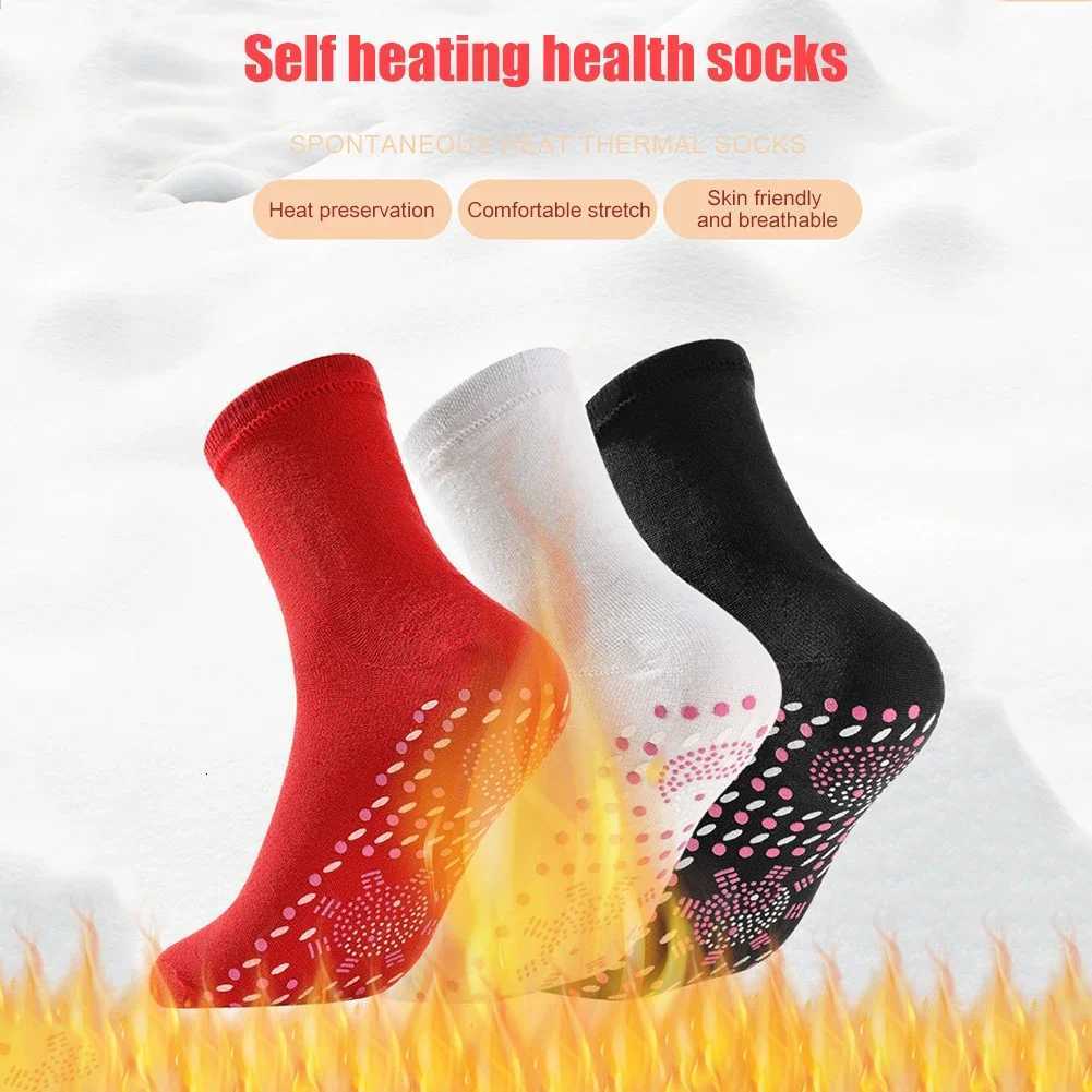 1pair Unisex Winter Warm SelfHeating Health Socks Pain Relief Outdoor AntiCold Therapy Magnetic Thermal Stockings MenWomenW251011