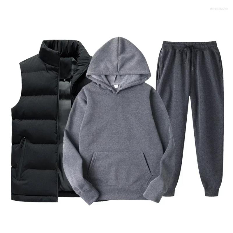 Men's Tracksuits Winter Hoodie Sets Men Fashion Fleece Hoodies Black Brand Sweatpants Casual Jogger Suit Tracksuit Sweatshirt Woman Pullover