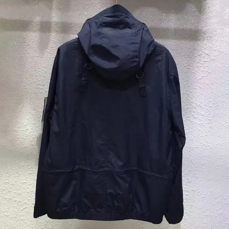 Men's Jackets Spring And Summer Metal Nylon Series Jacket Men Thin Lapel Coat