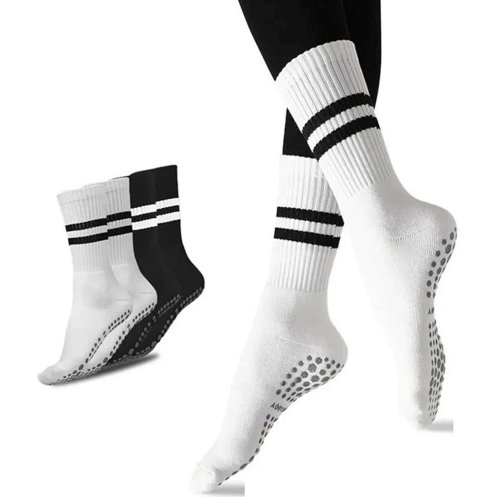 Women Nonslip Yoga Socks Midtube Breathable Pilates Sports Sock Ladies Cotton Fitness Dance Ballet Indoor Floor SocksW251011