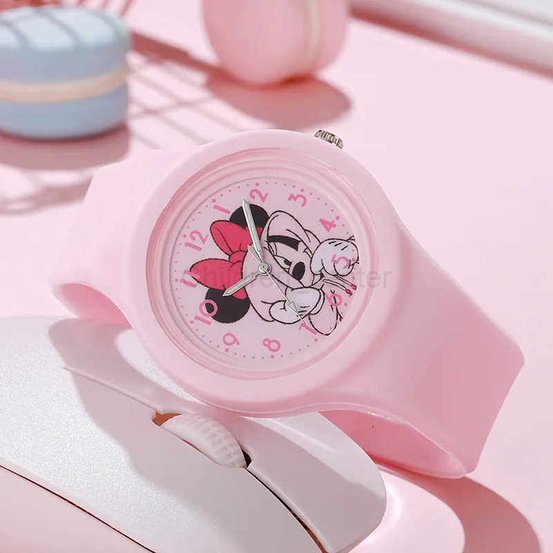 Disney Cute Mickey Mouse Watch Girls Cartoon Minnie Mouse Silicone Children Watch Kids Anime Peripherals Birthday Gifts Boys Toy H251011