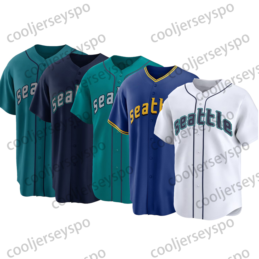 Custom Baseball Jerseys Cal Raleigh Julio Rodriguez JP Crawford Edgar Martinez Randy Arozarena Any Name Number S-XXXL