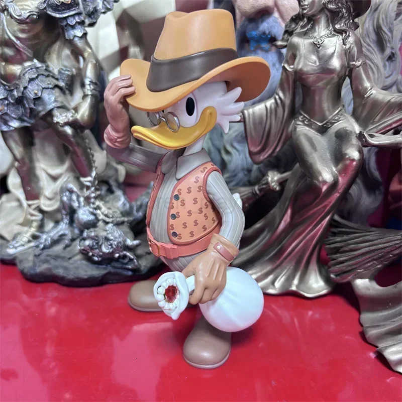 Disney Donald Duck Scrooge Mcduck Cowboy Mcduck Figure 15cm Explorer Anime Desktop Decoration Peripheral Model Toy Children Gift H251011
