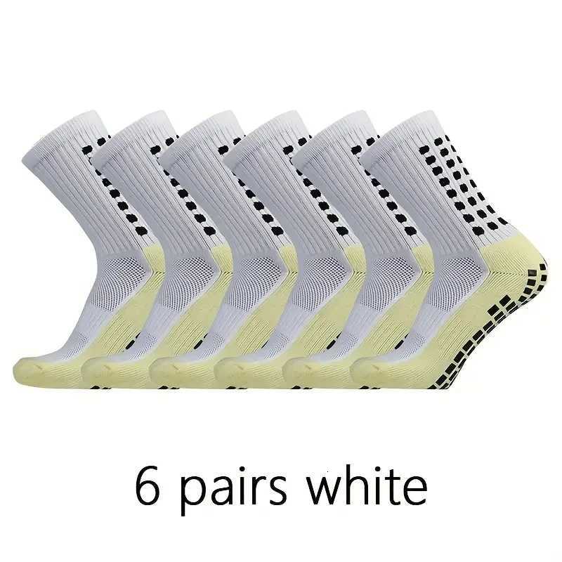 6 Pairs Professional Silicone Nonslip Football Socks Men Women Breathable Outdoor Sports Soccer Grip SocksW251011