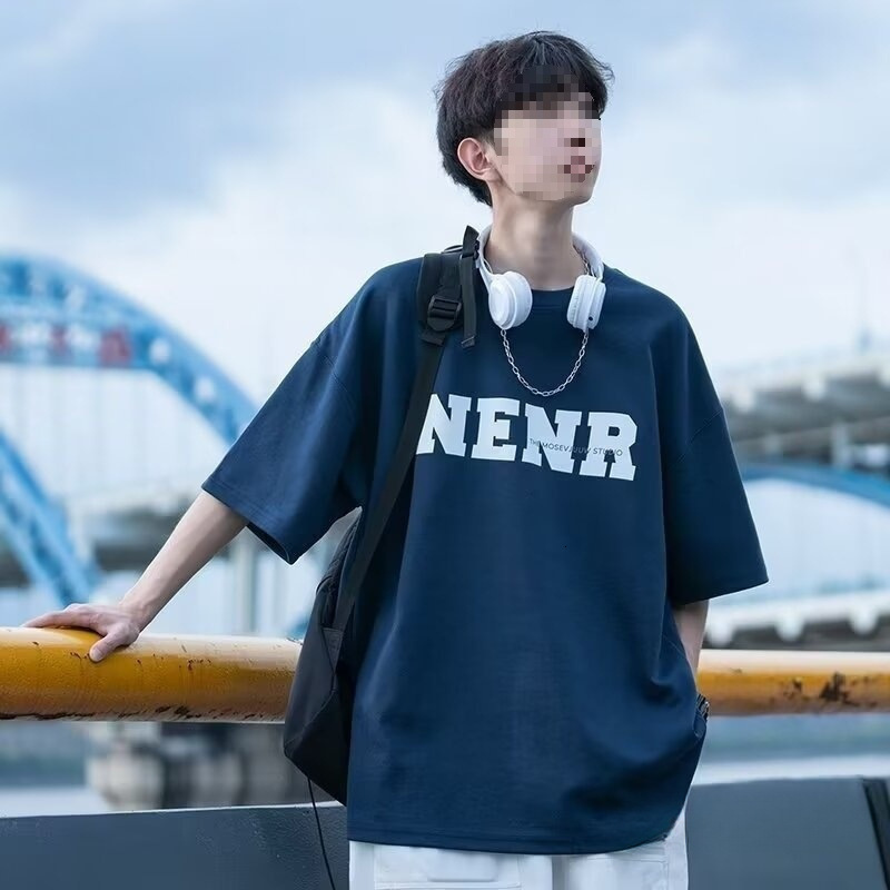 Teen Summer Cotton Short Sleeve Designer Hoodie T-shirt Boys Big Kids Summer New Style Junior High Designer Shirt School High School Students Stylish