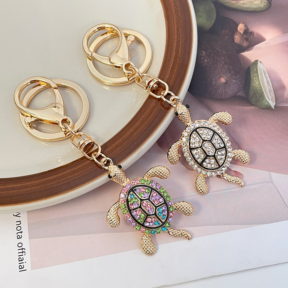 keychain designer creative cute little diamond car keychain ocean series turtle bag pendant small gift keychain wallet designer