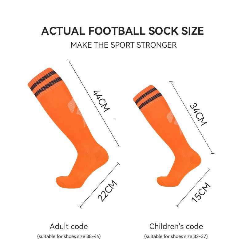 Thickened AntiSlip Professional Soccer Football Socks for Men Long Sleeve Kids Over Knee Student Striped SportsW251011
