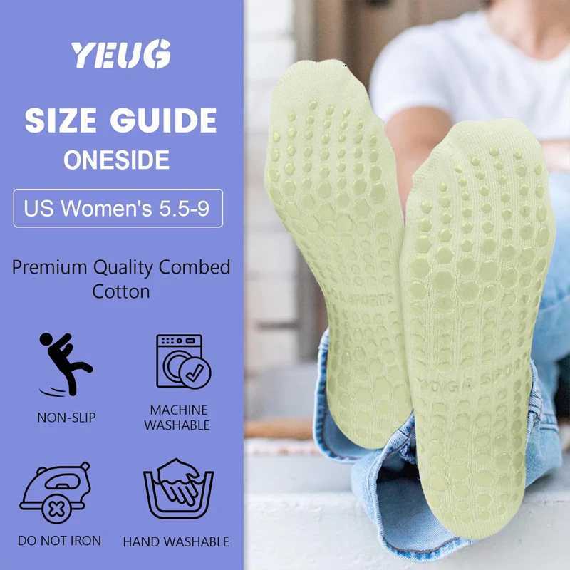 4 Pairs Grip Socks for Women Non Slip Yoga Socks Pilates Breathable Mesh Short Socks Cotton Low Cut Gym Fitness Dance Sport SockW251011