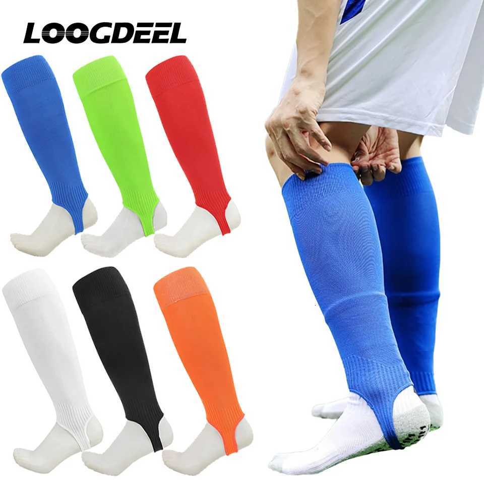 Loogdeel 1Pair Long Heel Soccer Socks Leg Protection Board Covers Anti Friction Calf Shin Guard Pressure Football Socks UnisexW251011