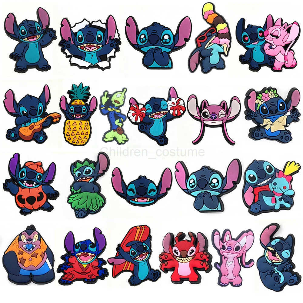 Disney Series Shoes Charms PVC Cartoon Mickey Stitch Shoe Accessories For Clogs Sandals Decoration Buckle Kids Friends Gifts H251011