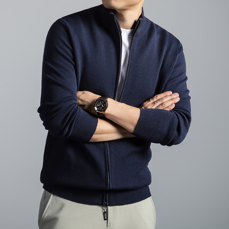 2025 Winter Designer Designer Shirt Hoodie New Men's Knitted Sweater Solid Color Fashion High-end Zipper Cardigan Loose Thickened Men's Jack