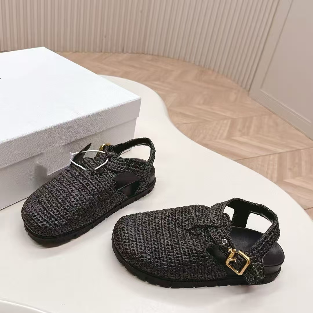 High Quality Metal Buckle Platform Mules Sandals Slippers Suede Women Shoes Luxury Designer Holiday Vacation Footwear Comfortable with Bag Factory Shoes 35-41 b ea