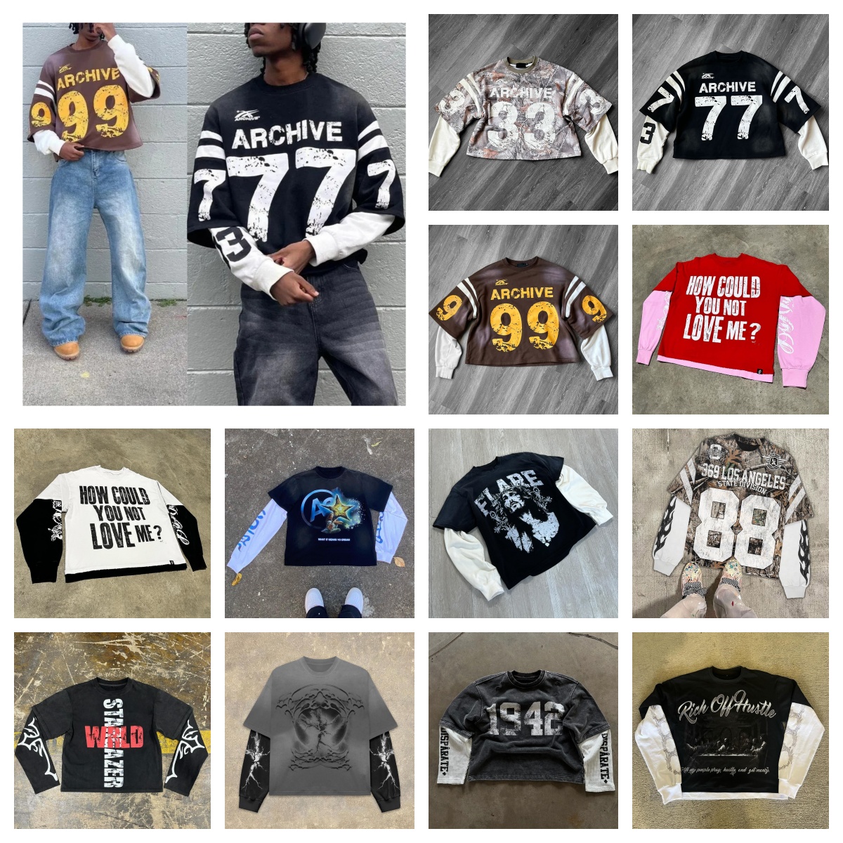 Designer Men's Hoodies Men Women Retro Harajuku Punk Casual Loose Long Sleeves Splicing Sweatshirt pullover Street Hip Hop designer t shirt Print