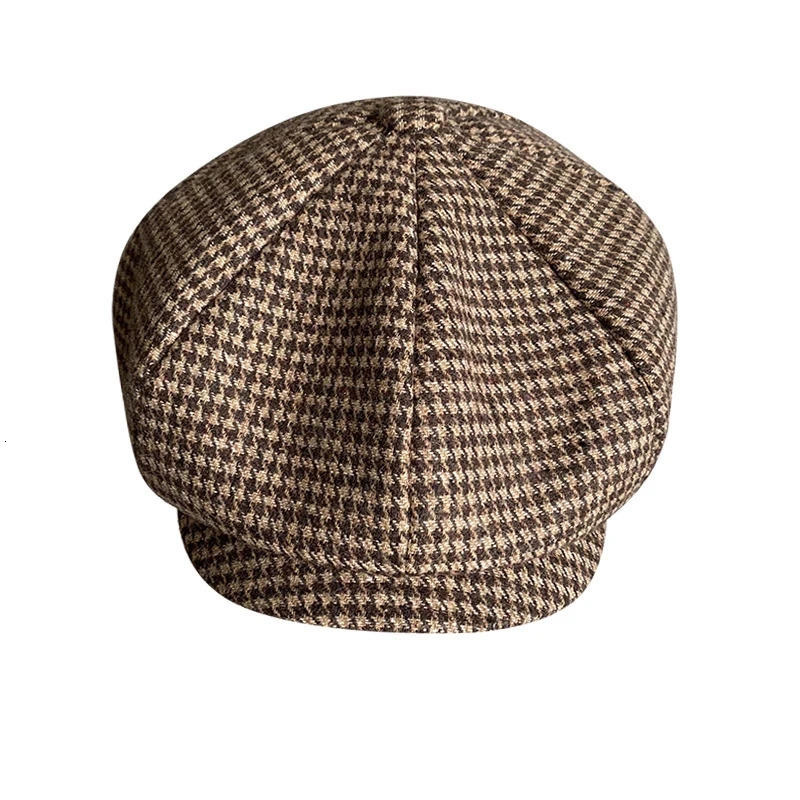 Retro sboy Cap Men Coffee Houndstooth Flat Caps Women Men British Painters Hat Soft Spring Autumn hats Octagonal Cap BLM394 251008