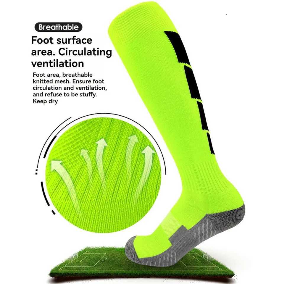 Loogdeel 1 Pair Soccer Socks Sport Knee High Socks Calf Compression Athletic Socks for Kids Adults RunningTraining FootballW251011