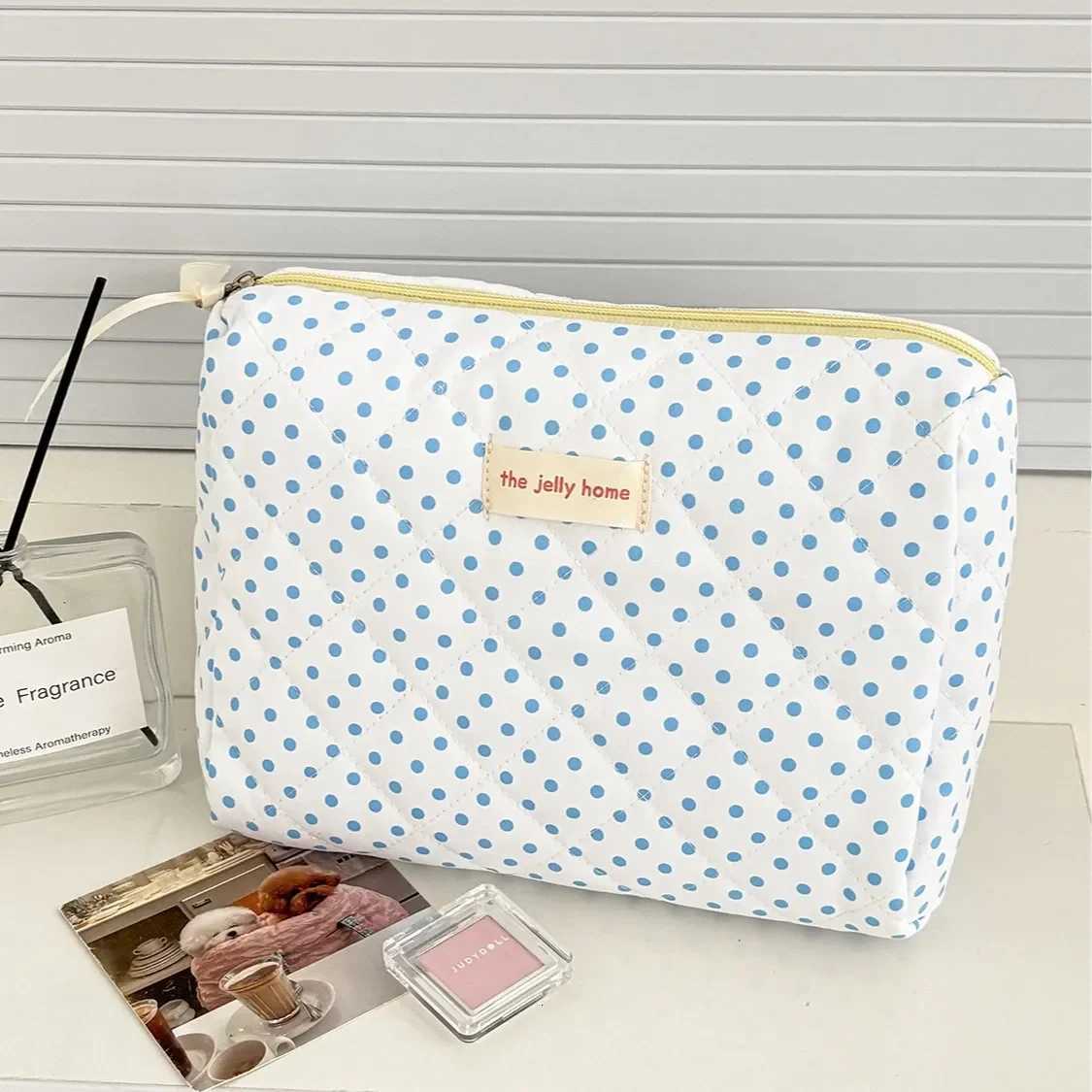 Large Capacity Lem Polka Dot Makeup Bag Summer Fresh Ins High Ahetic Value Handheld Toiletry Bag Nyl Material fr D251011