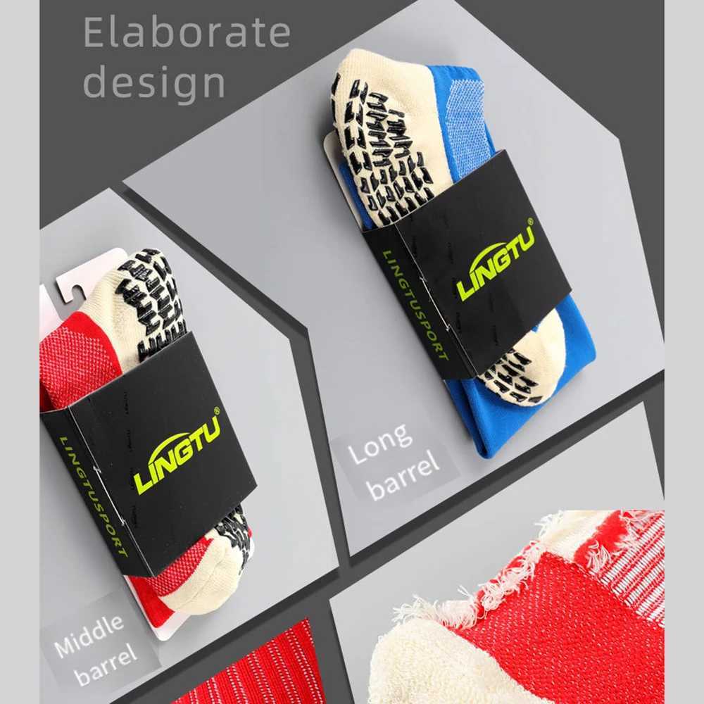 1 Pairs New Men Women Athletic Non Slip Soccer Socks Cushioned Breathable For Outdoor Sport Running Yoga Basketball SocksW251011