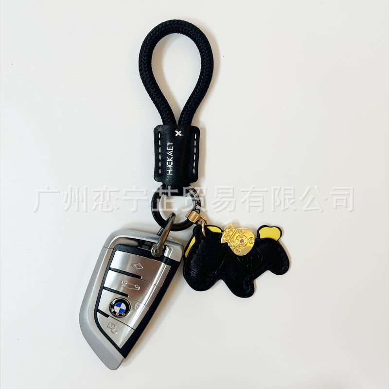 keychain designer get rich quickly cowhide creative exquisite simple couple gift cute bag pendant car keychain keyring keychain wallet designer