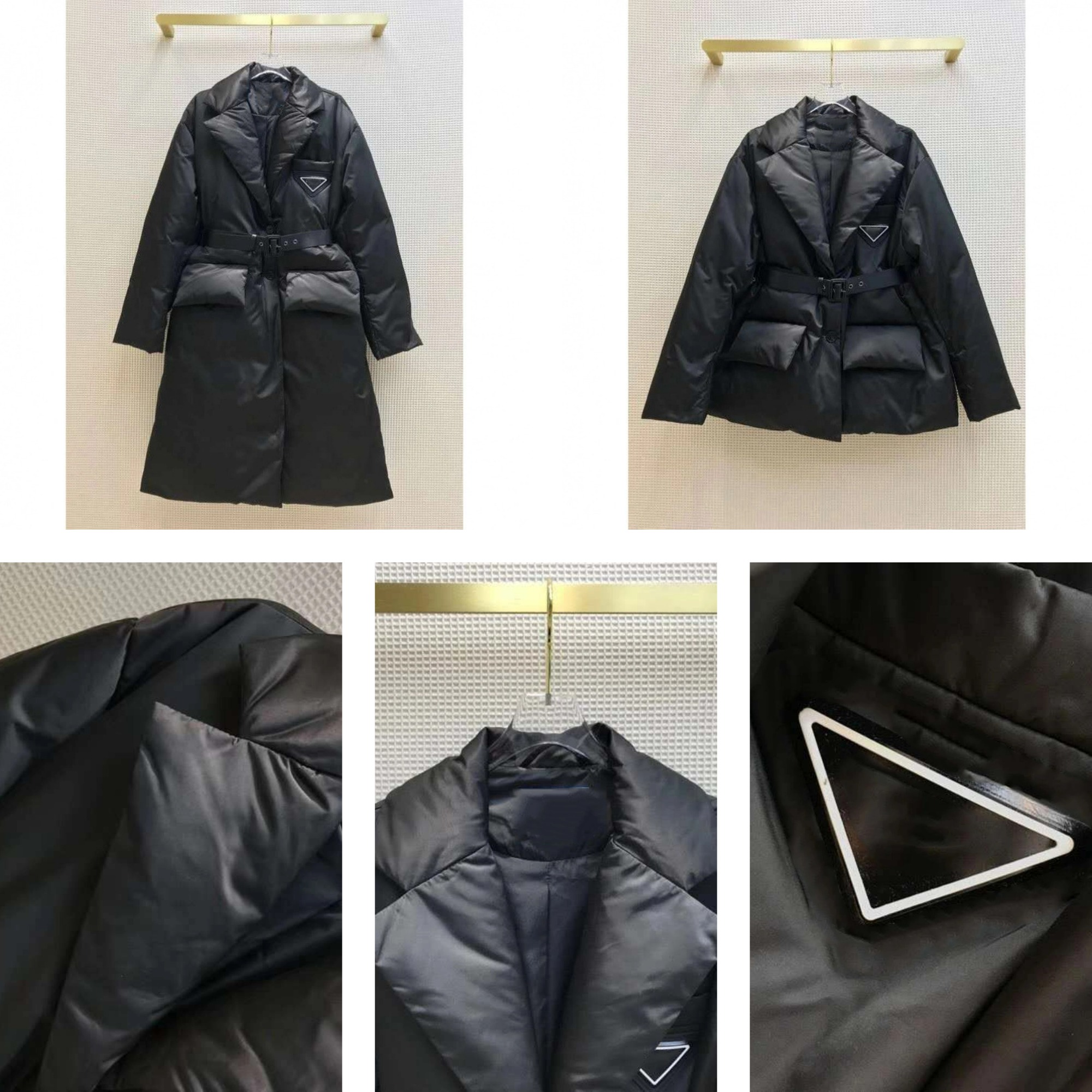 Designer Down Jacket Autumn winter Luxury Brand Classic Nylon Triangle Large Pocket Suit Collar Belt Adjustable Versatile Cotton Suit Men's Down & Parkas PRA Style