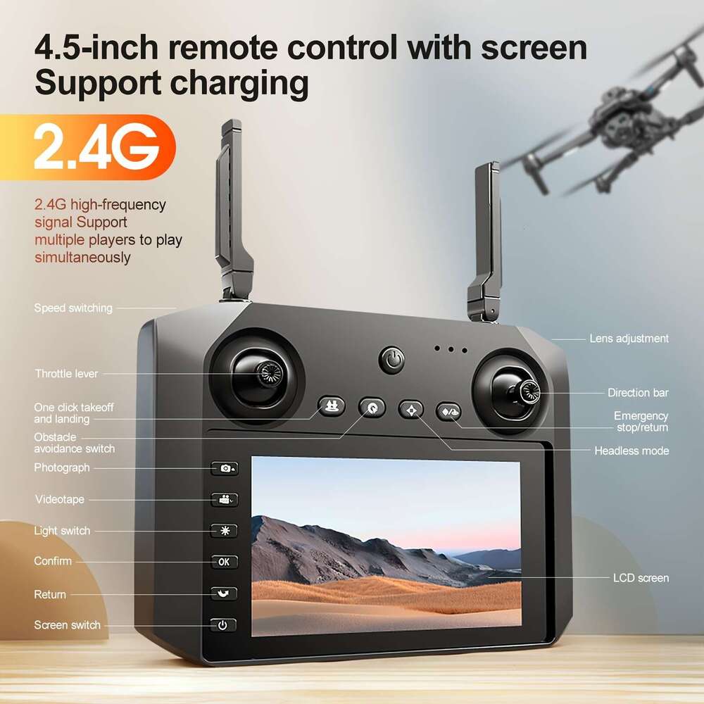Foldable FPV RC Drone Quadcopter HD Camera Brushless Motors, Smart Obstacle Avoidance, GPS Auto Return Home, Intelligent Follow Me, Big Controller Wit
