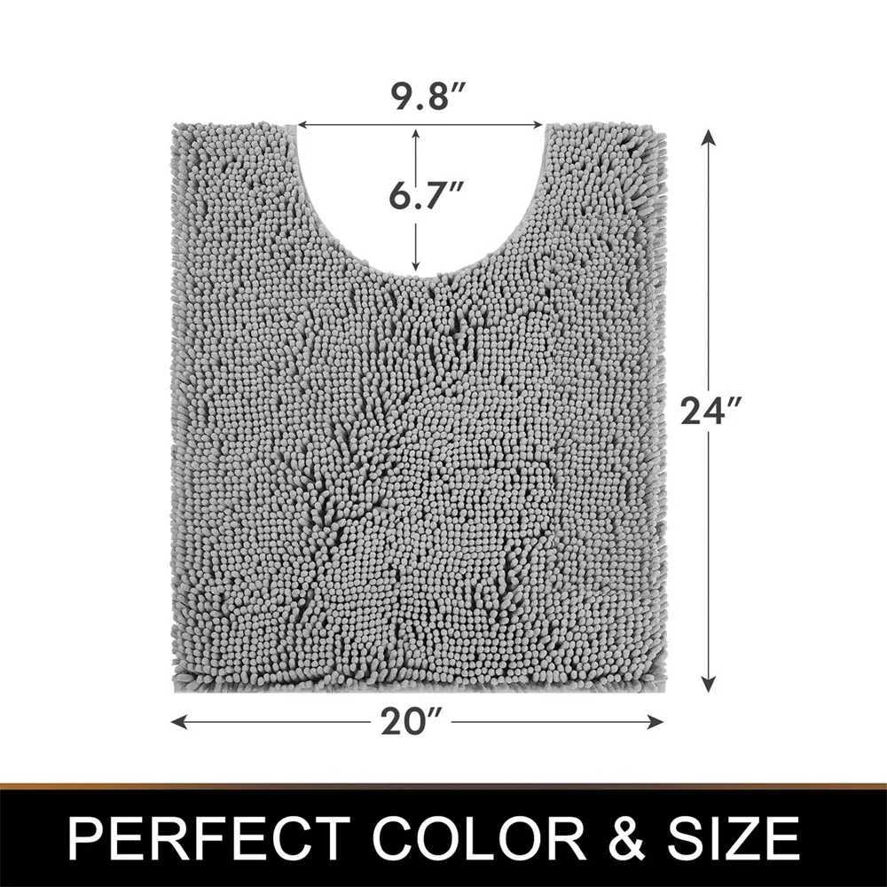 Olanly UShaped Toilet Rug Chenille Bathroom Mat Absorbent Quick Dry Soft Plush Carpet Floor Decor NonSlip Shower Pad Bath Mats C251011
