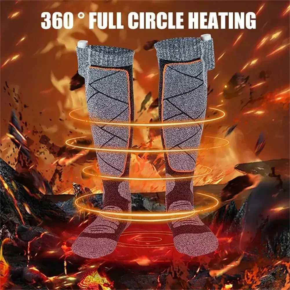 Intelligent Electric Winter Warm Socks for AntiCold Skiing Winter Heated Long Socks Outdoor Camping Hiking Warmth StockingW251011