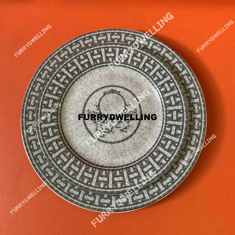 Ic European Mosaic Dinner Set Bone China Plate Salad Dwe74 Saucers Ceramics Plates Afternoon Party With Gift Original Boxxj241209