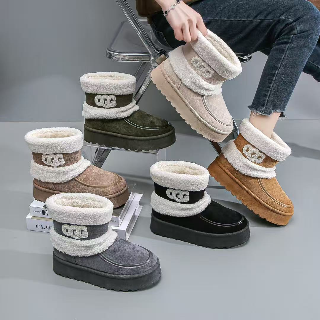 Chic Womens Winter Footwear: Warmth Enhanced by Soft Fleece and Durable Thicker Cotton Construction
